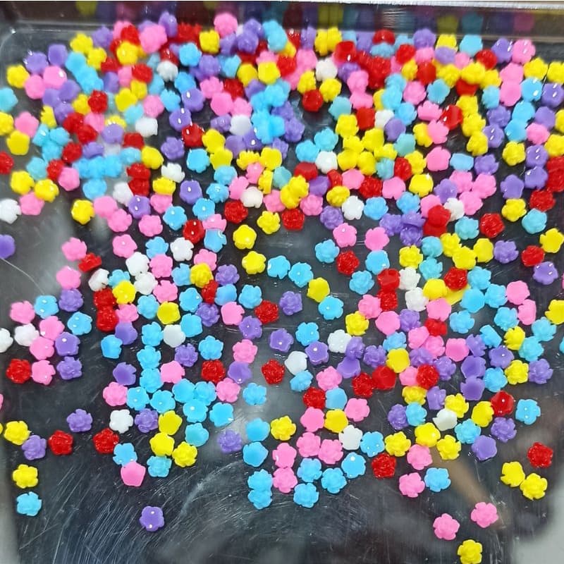 Rosa 3D mini 3mm 70pçs