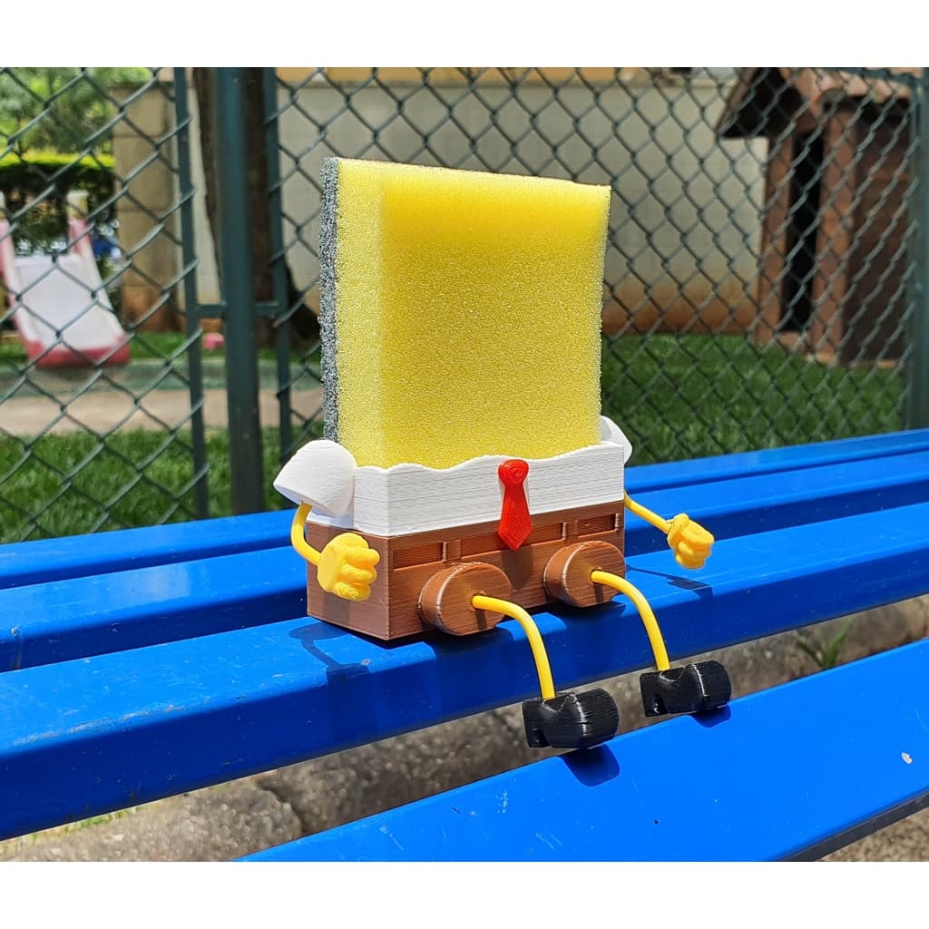Suporte Bob Esponja para bucha de cozinha. Decoração, presente cirativo, hobbie, tv