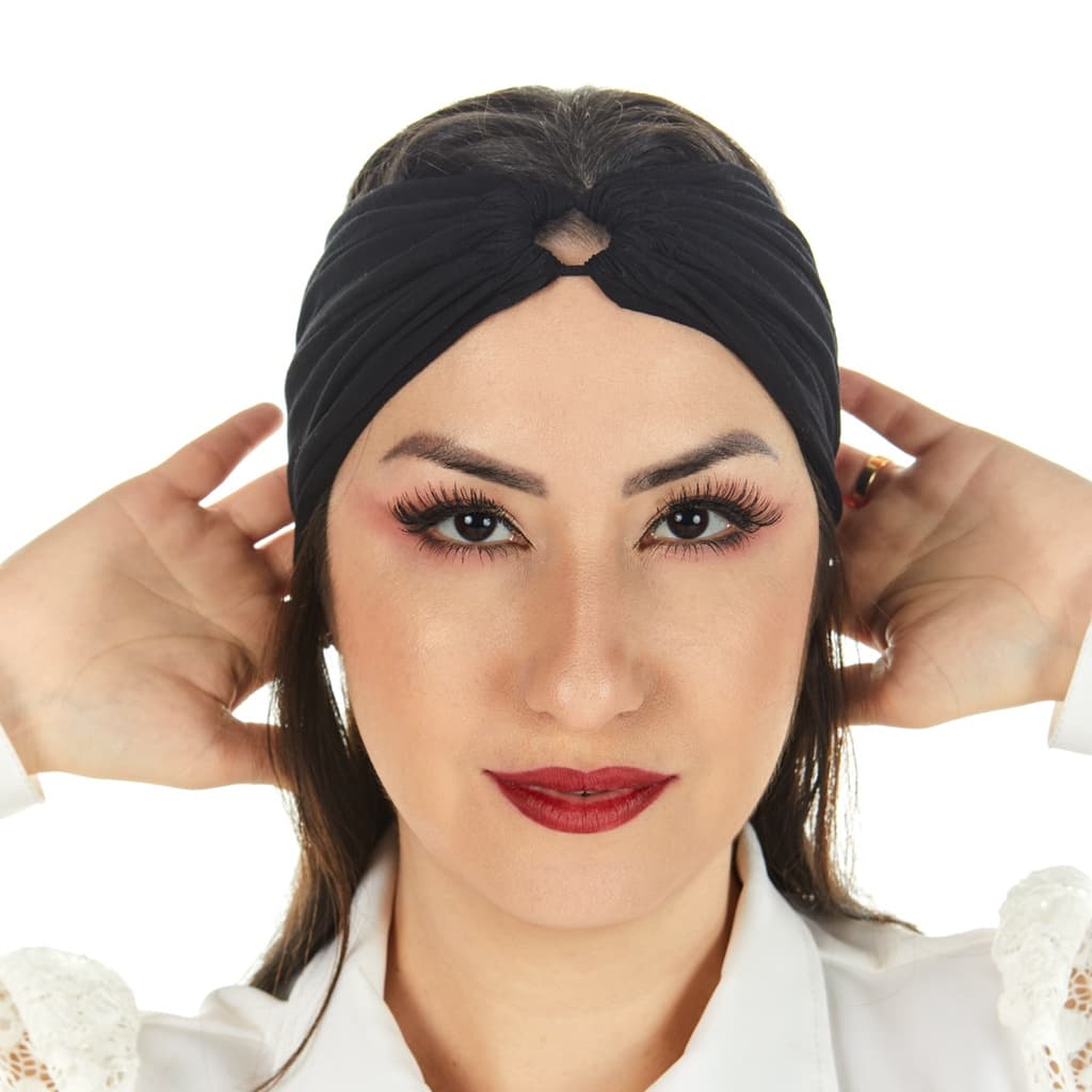 Faixa Turbante de Cabelo 2 em 1 Feminina Preto Dentista Esteticista Profissional Salão de Beleza