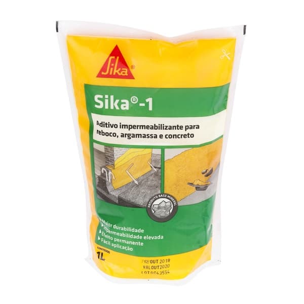 sika 1 impermeabilizante para reboco argamassa e concreto 1L