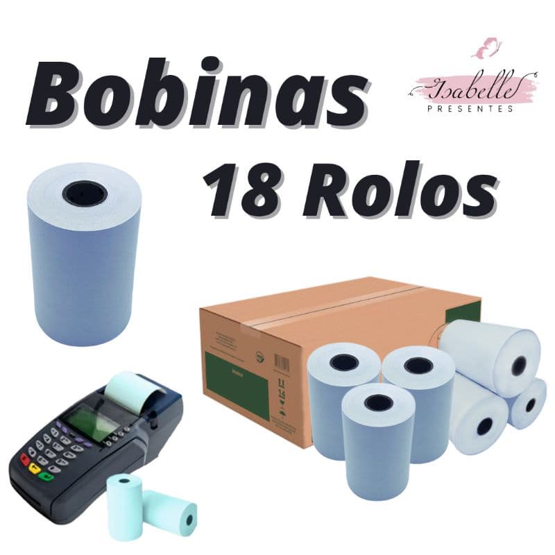 Bobinas para máquina de cartão, caixa com 18 unidades
