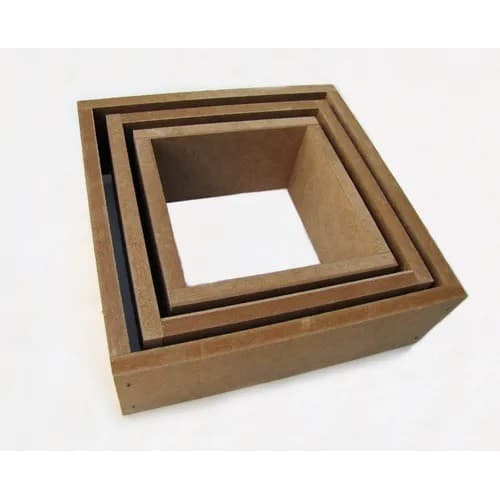 3 Nichos 100% Mdf Cru - 30,25,20x10cm Para Pintar