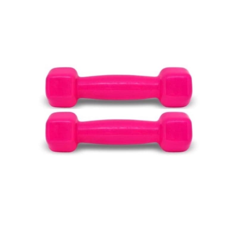 Par de halteres sextavado 1kg rosa 2kg total