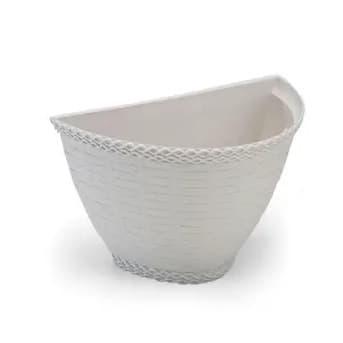 Vaso de Parede Cachepot Plástico Modelo Médio Injeplastec - Branco/Marrom/Preto