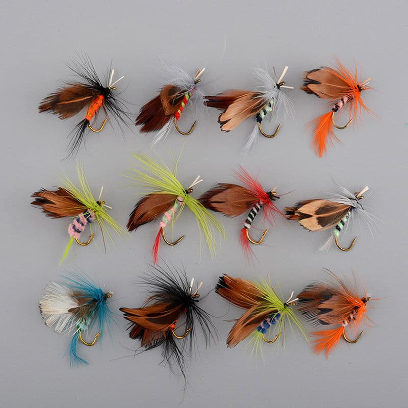Conjunto de 10 Iscas Artificiais para Pesca com Moscas Trendy New, com Ganchos Crank Super Afiados.