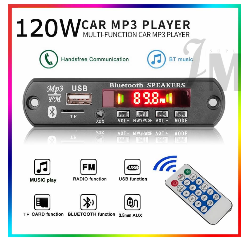120W Placa Decodificador Bluetooth 5.0 Placa Amplificadora Bluetooth 5.0 Placa Amplificada 120W Decodificador 9V 12V