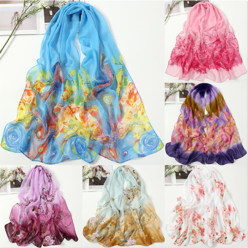 160 * 50cm Novo Estilo Magpie Jornal Primavera Fêmea Chiffon Lenço De Seda Longo Pequeno Gaze Protetor Solar Cicatriz