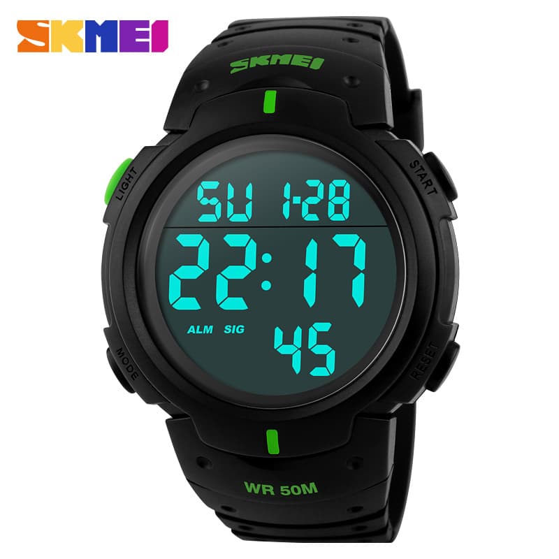 Relógio Digital SKMEI Outdoor Sport Watch Men Big Dial Moda Simples Calendário PU Strap 5Bar À Prova D'água reloj hombre 1068