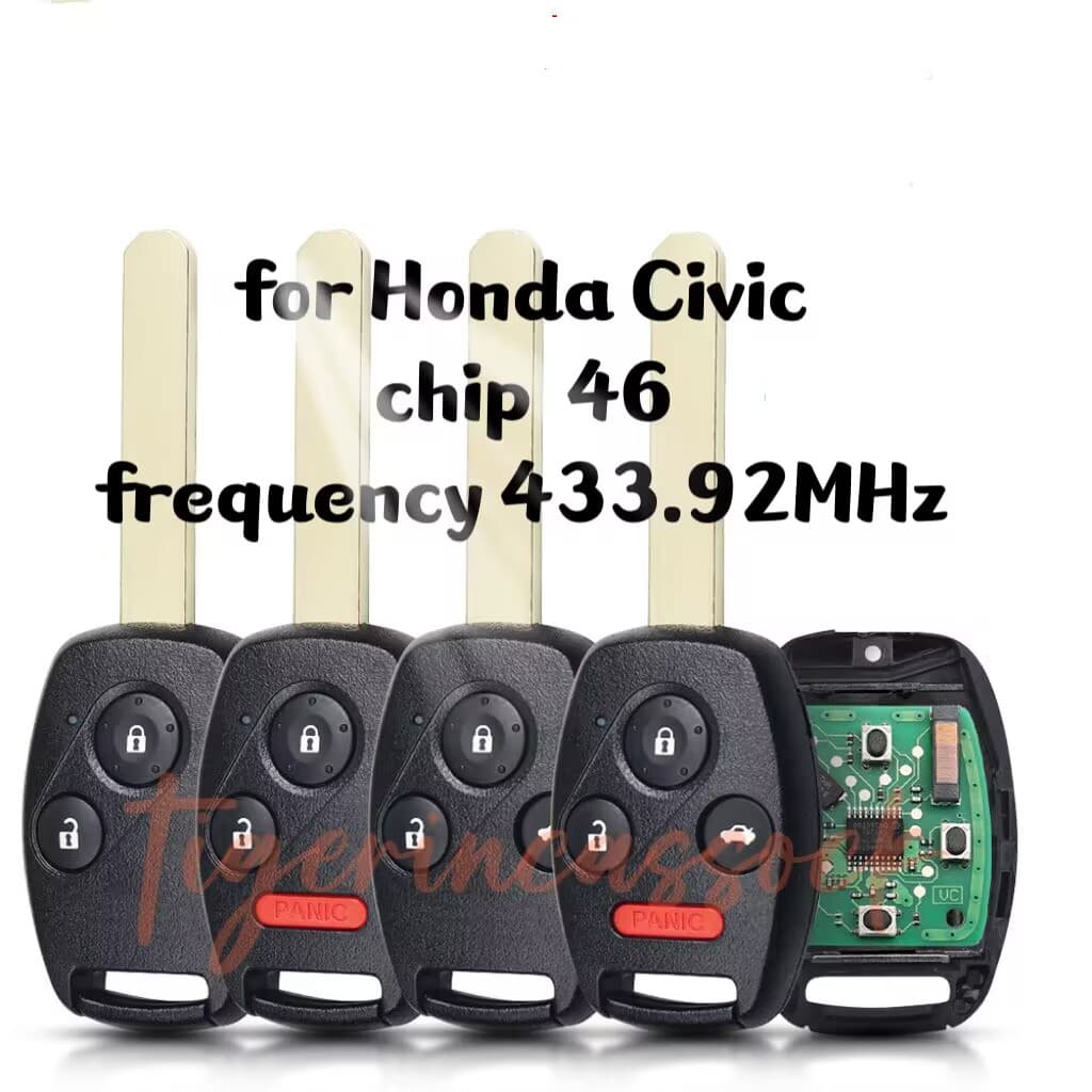 Atualizando A Chave De Controle Remoto De Alça Reta Honda Estilo (434 MHz , chip 46) Para Duplicar original CIVIC