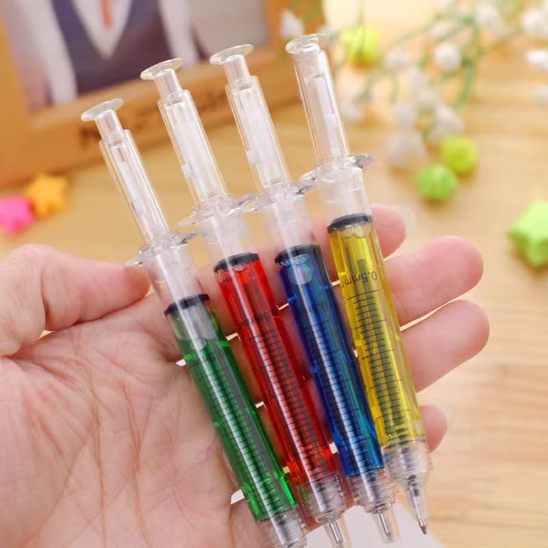 Nova Caneta Esferográfica Criativa Em Forma De Tubo De Agulha Estudantil