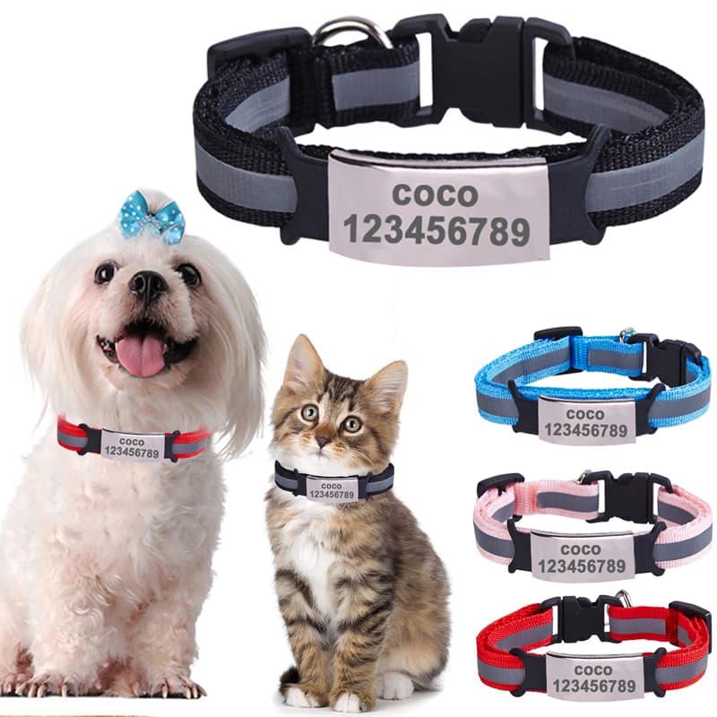 Produtos Personalizados Ajustáveis De Nylon Para Coleira De Gato Bell Pet Pequenos Grandes Kitten Acessórios De Segurança Breakaway Tag Colar Pequeno