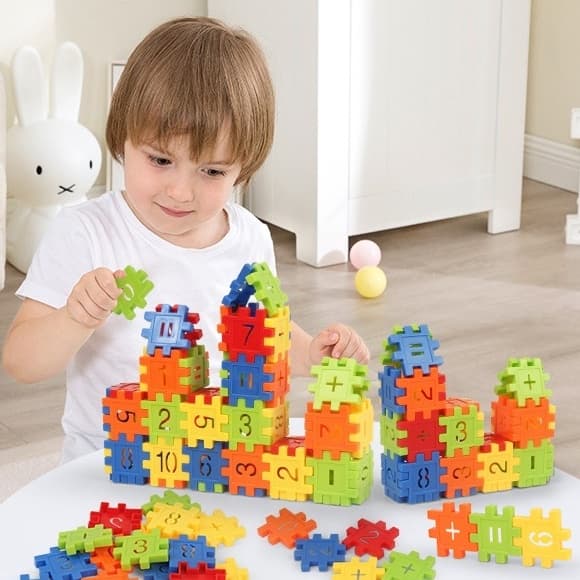 200PCS Número De Blocos De Construção De Matemática Para Boy Girl Motor Skills Brinquedos Empilhamento De Cubos Bricolage Montagem De Quebra-Cabeças