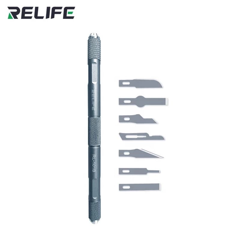 RELIFE RL-101B Conjunto De Facas 8 Em 1 Para Placa Principal De Telefone Celular BGA PCB Chip IC Reparo De Raspador De Espada De Degomagem