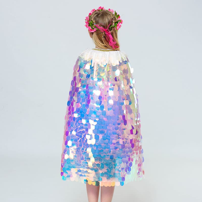 Manto De Sereia Lantejoula Menina Glittering Festa De Aniversário Fantasia De Performance 2-10 Anos Roupas Infantis