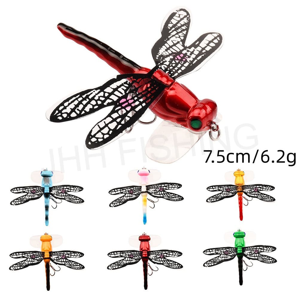 Isca De Libélula Biomimética , 7.5cm/6.2g , Novo Sistema De Superfície De Água De Peixinho Ondulado , Inseto Rastejante