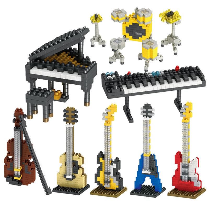 Música Piano Model Blocos De Construção DIY Instrumentos Musicais Violino Diamante Pequeno Bloco Em Miniatura De Partículas Compatível Com Os Brinquedos Lego