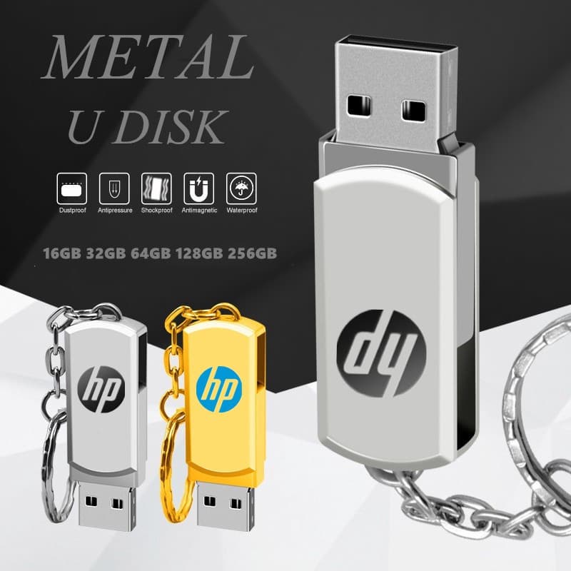 Pen Drive HP Metal 3.0 512 Gb 1 Tb 256 128 64 4 Pendrive Stick Com Flash Chaveiro USB