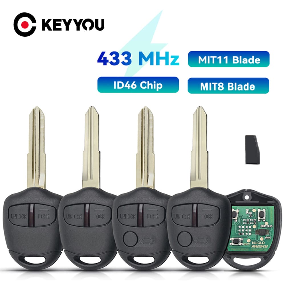 Para Mitsubishi Outlander Pajero Triton ASX Lancer Shogun MIT8 MIT11 Lâmina Chave Remota Do Carro 433Mhz ID46 Chip