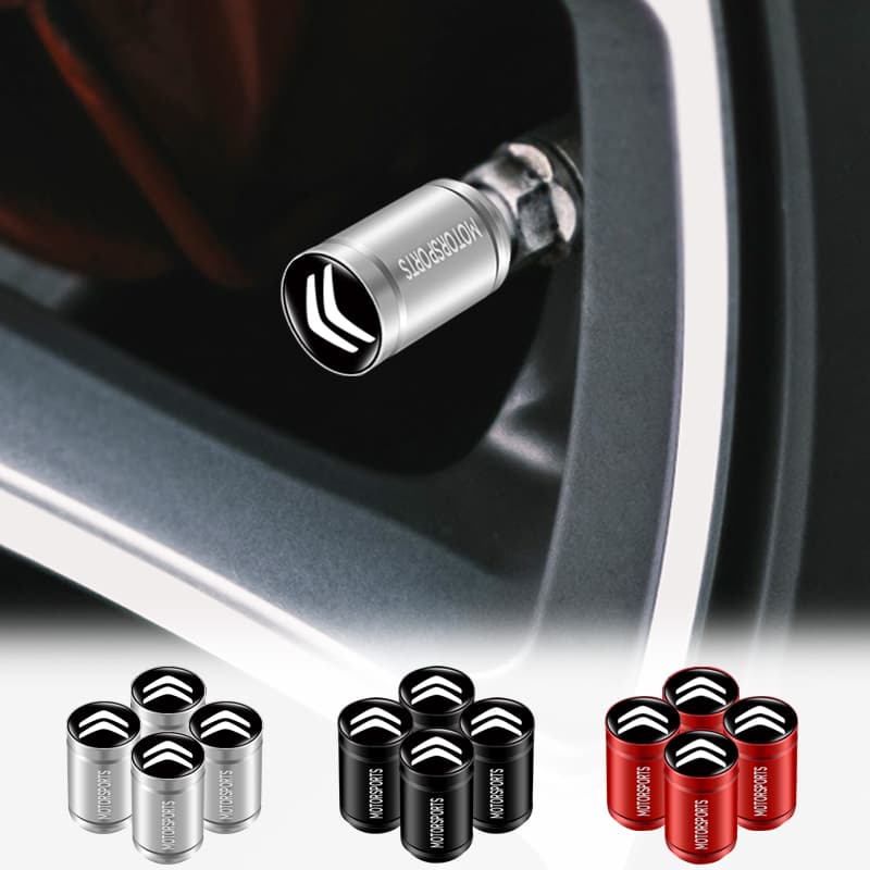 4pcs Tampa Cilíndrica De Liga De Alumínio Para Pneus De Carro Esportiva De Protetora De Válvula Citroen C1 C2 C3 C4 C5 C6 C8 C4L DS3 DS4 DS5 DS5LS DS6