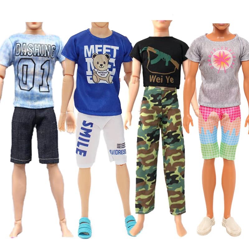 [sem boneca] 4 Conjuntos Boneca Masculina Roupas Set Moda Casual Handmade Para 29CM Boneca Masculina DIY Acessórios