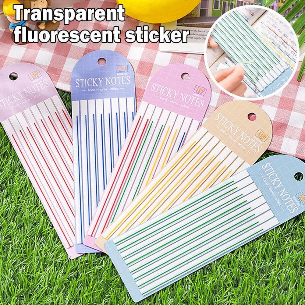 160 folhas tiras finas criativas DIY notas decoração transparente N vezes adesivos material do estudante papelaria