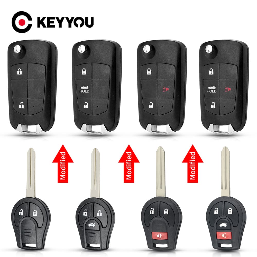 Para Nissan Modificado Flip Chave Caso Capa Acessórios Sylphy Cubo Juke Rogue Micra Qashqai Altima Maxima Sentra Versa
