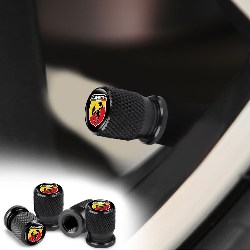 4pcs Aluminium Car Tire Dust-proof Cap Car Wheel Valve Cover for FIAT ABARTH 500 500L 124 Spider Coupe Panda Doblo Qubo
