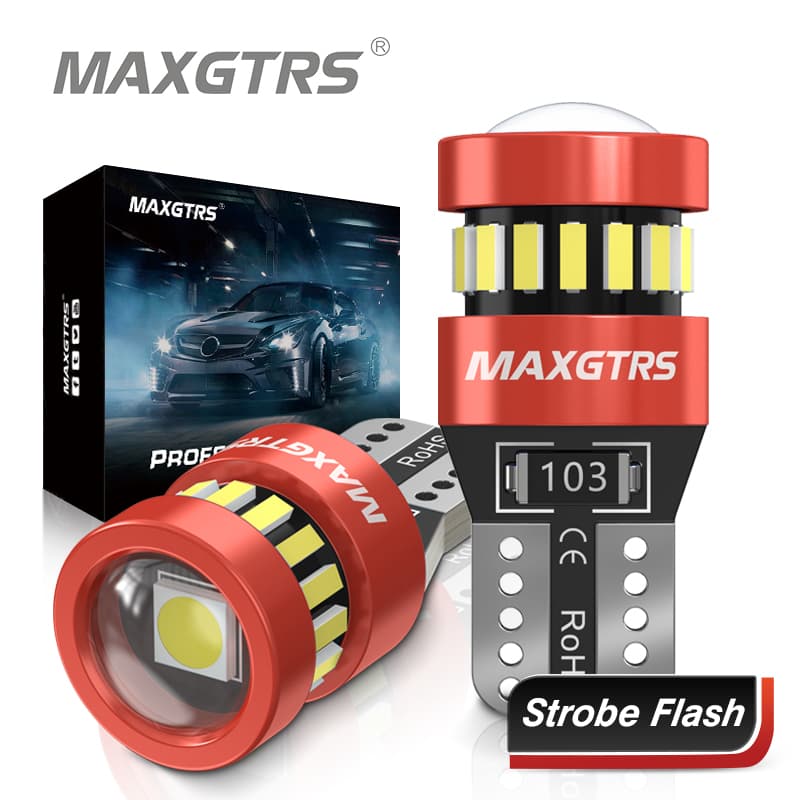 Maxgtrs 2x Flash Strobe W5W T10 LED Canbus Lâmpadas Luzes De Estacionamento Do Carro Folga Branco Vermelho Amarelo Azul
