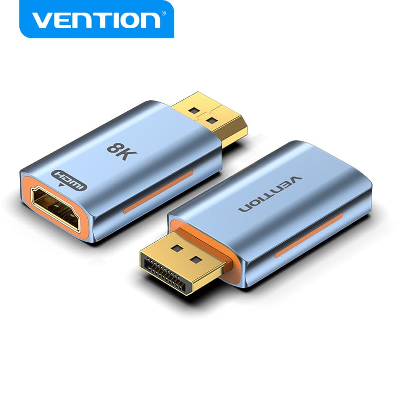 Venção DP Para HDMI Adaptador HD 8K 60Hz Gold HDR Plated DisplayPort Conversor Macho Fêmea Projetor De TV PC Desktop