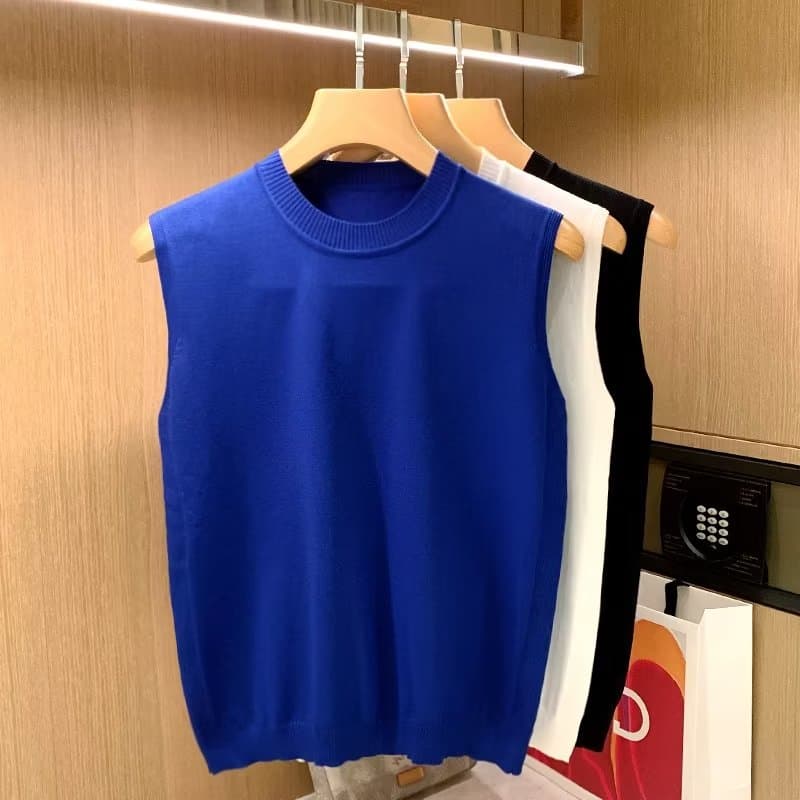 Colete sem mangas masculino 3 cores M-3XL verão na moda cor sólida malhas leve legal respirável camiseta de malha