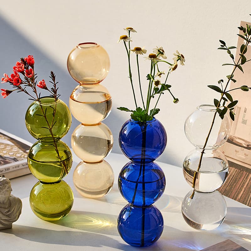 Arranjo Arte Esférica Ornamentos Flores Vasos Nórdicos Criativos De Vidro Vaso De Bolha Decoração De Casa Presente De Aniversário