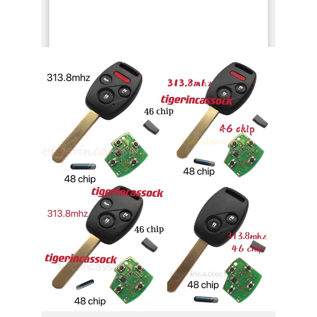 Chave De Controle Remoto Honda (313.8 MHz , 48/46/Sem chip De Ignição) Para Duplicar A Remota JAZZ CITY CRV CIVIC