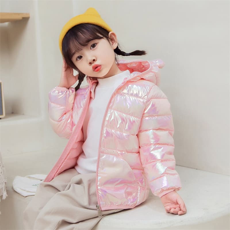 Jaqueta Com Capuz De Tecido Liso Crianças Meninas Bebê Inverno Outono Roupas Quentes Para 1-5 Anos De Idade