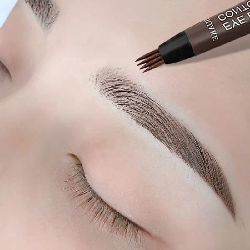 4 Pontas Caneta De Sobrancelha 5 Cores Lápis Líquido Marrom Escuro Microblading À Prova D'água Para Tatuagem Cosmético