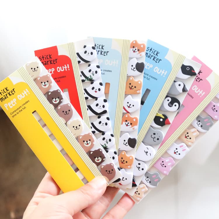 Novo Autocolante De Papel Animal De 120/160 Folhas Com Índice De Desenho Bonito Para Estudantes
