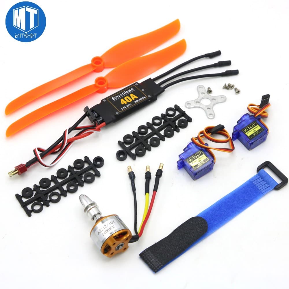 A2212 2200KV 1400KV 1000KV Brushless Motor 30A 40A BLheli ESC SG90 9G Micro Servo Para RC Avião De Asa Fixa Helicóptero