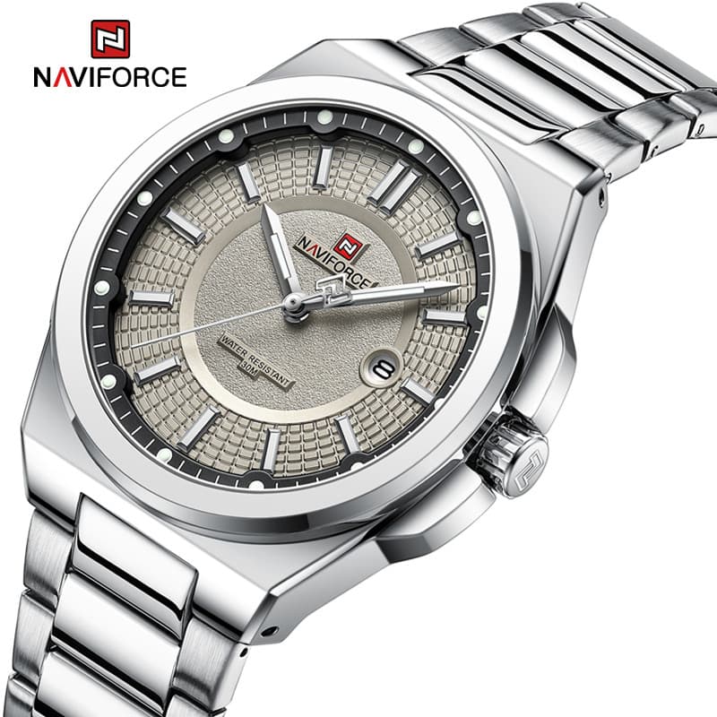 NAVIFORCE 2023 Novos Relógios Para Homens De Pulso De Aço Inoxidável Relógio Clássico De Quartzo À Prova D'água 9212