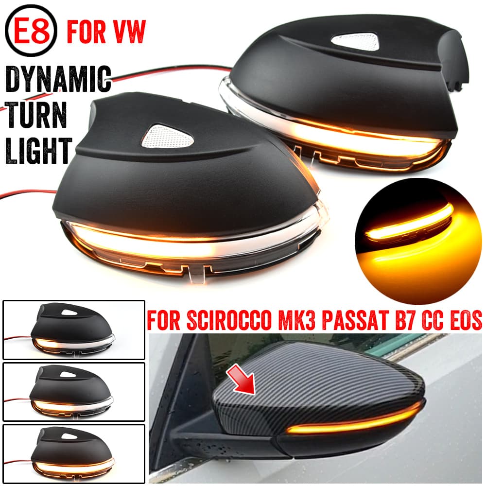 Carro LED Dinâmico Turn Signal Light Para Volkswagen VW Passat B7 CC Scirocco EOS Beetle Asa Lateral Espelho Pisca Indic