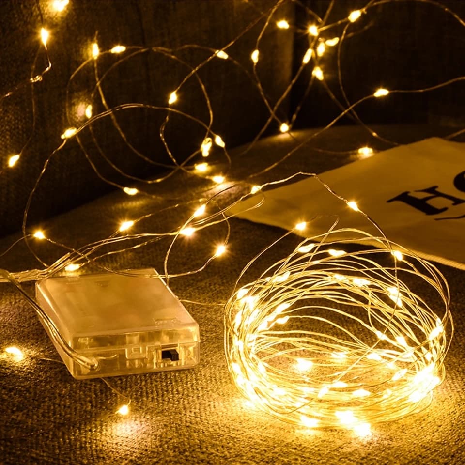 10M 100 LEDs Luzes Da Corda De Fadas Alimentado Por Bateria LED Festão Guirlanda De Natal Para Casa Quarto Parede Festa