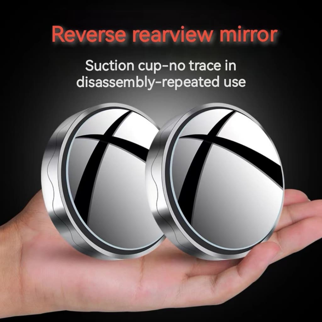 Ventosa Tipo 360°Espelho retrovisor de ré ajustável ampliar visão de campo auxiliar grande angular ponto cego refletor H
