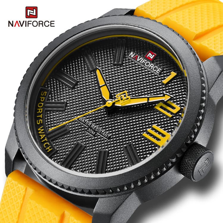 Relógio De Pulso NAVIFORCE 9202T Homem Marca Top Militar Esportivo À Prova D'água Masculino Fashion Silicone Strap Quartz