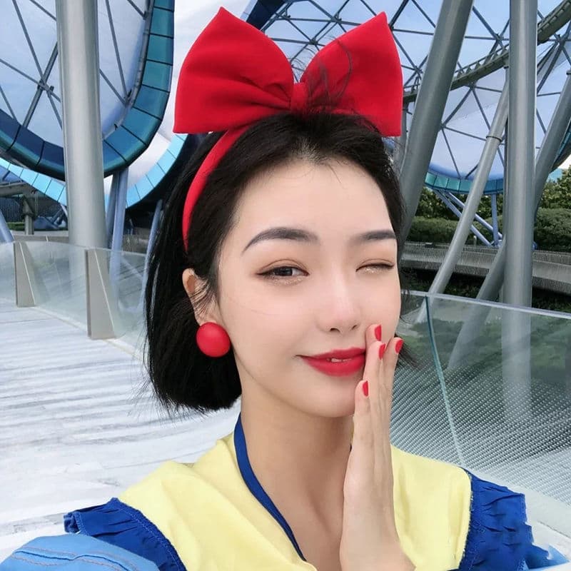 [Magpie] Princesa Faixa De Cabelo Feminina Pink/Red Big Bow Headband Going Out Versatile Hairpin Headdress Internet Celebrity New Hair Bundle