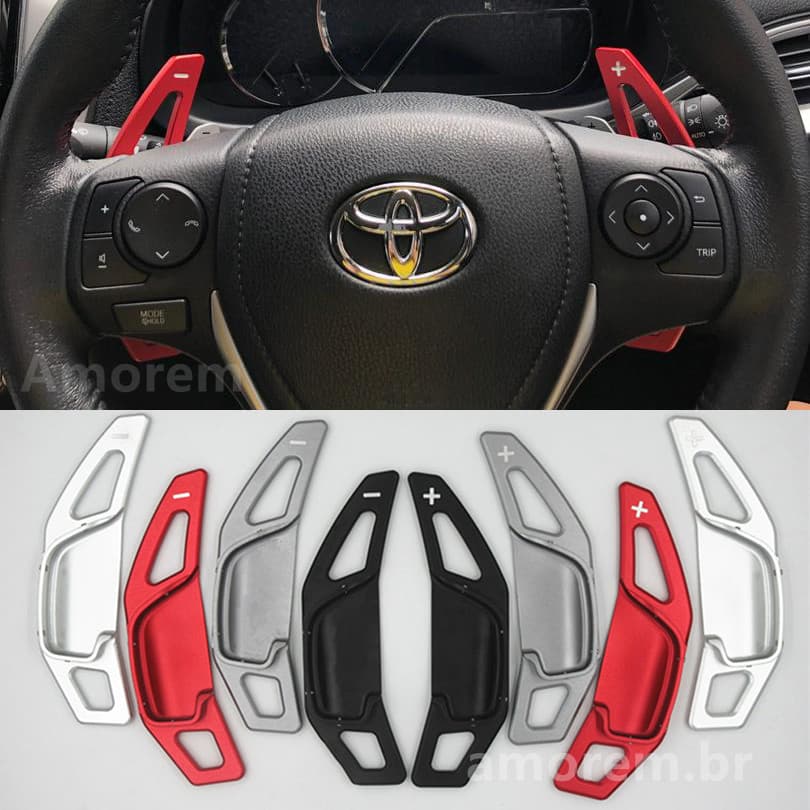 Volante Paddle Shift Em Alum Nio Para Toyota Yaris Vios 2019-2025 Corolla Altis 2015-2019 Hilux Revo Fortuner