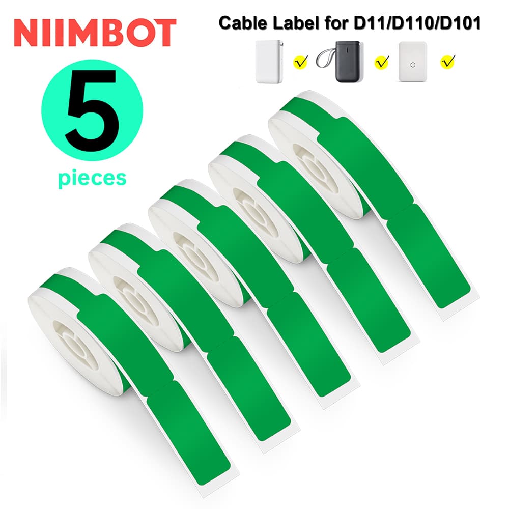Etiqueta De Cabo De 5 Rolos À Prova D'água Niimbot D11/D110/D101/H1 Adesivos Autoadesivos Identificação Etiquetas De Fio