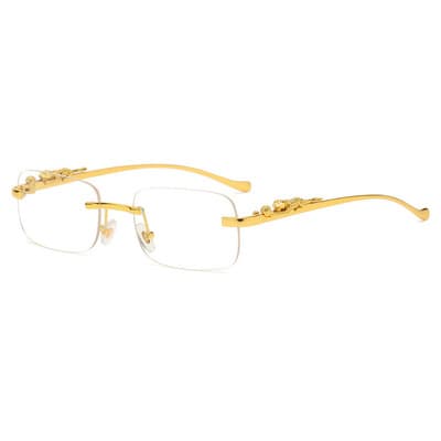 Retro Cheetah Decoração Limpar Oceano Lens Óculos De Sol Dos Homens Shades UV400 Retângulo Sem Aro Das Mulheres