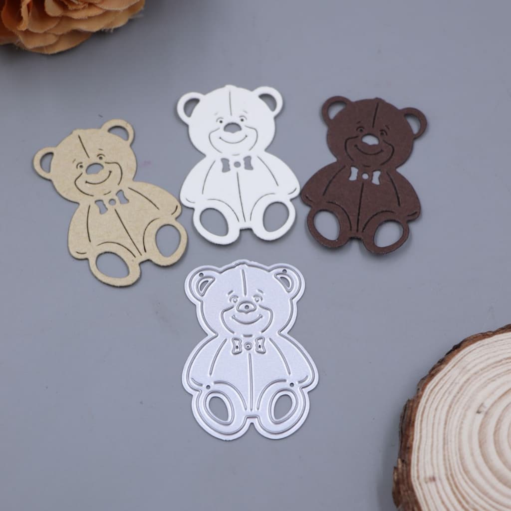 Cortador De Metal De Urso Fofo De 1 Peça , Stencil Artesanal De Faça-Você-Mesmo
