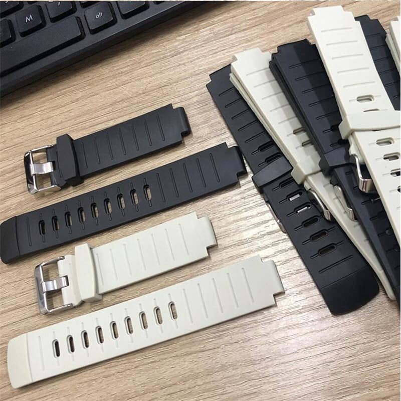 Faixa De Relógios De Moda Esportiva Exterior Para Skmei 1841 Soft PU Watch Band Compatível Com Largura 14 mm 22 Preto Cor Branco