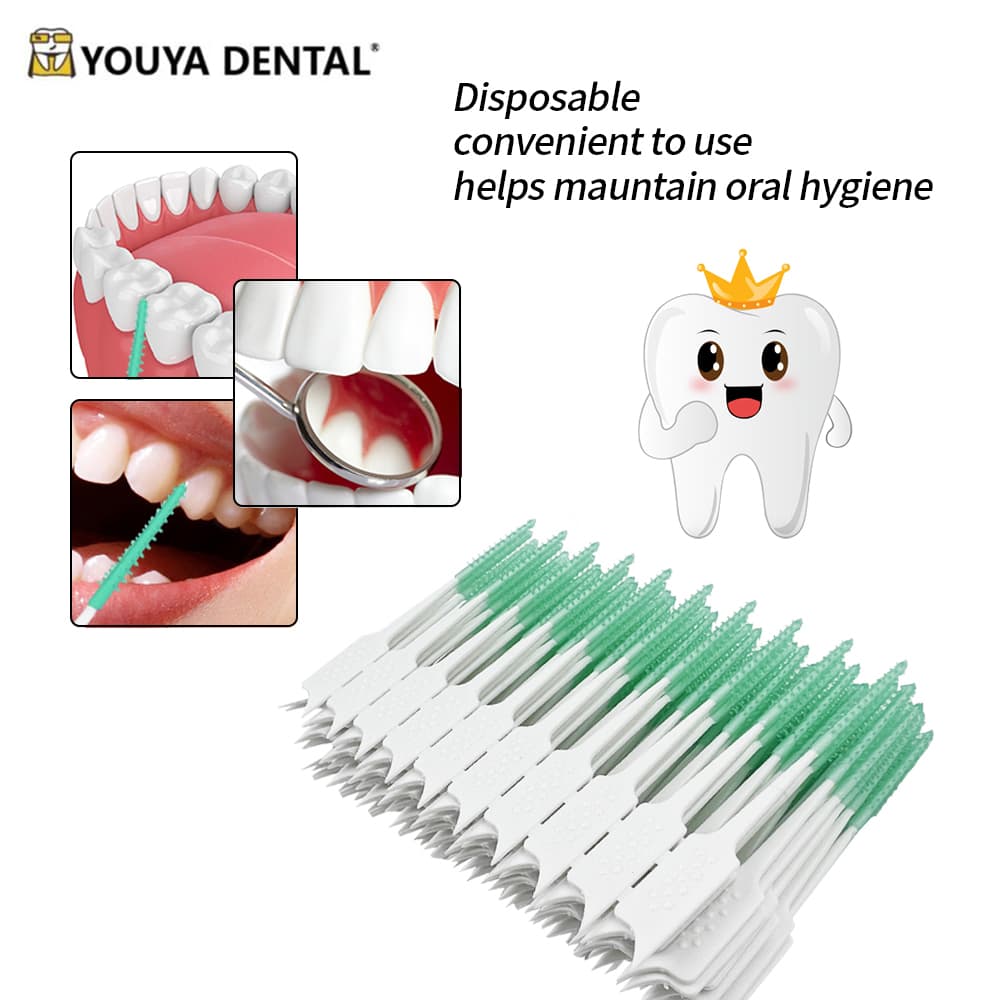 200Pcs/Box Escova Interdental Para Aparelhos Descartáveis Fio Dental Palito Cabeça Higiene Oral Ferramenta De Limpeza Suave