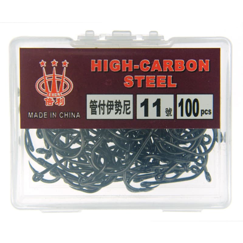100Pcs Anzóis De Pesca De Aço De Alto Carbono 3 #-12 Anzol Farpado Com Acessório