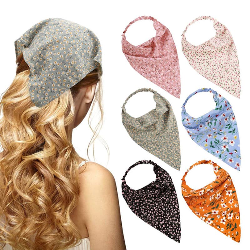 Cor Sólida Macaron Bandana Feminino Triângulo Lenço De Cabelo Elástico Faixa Turbante Headwrap Para Acessórios